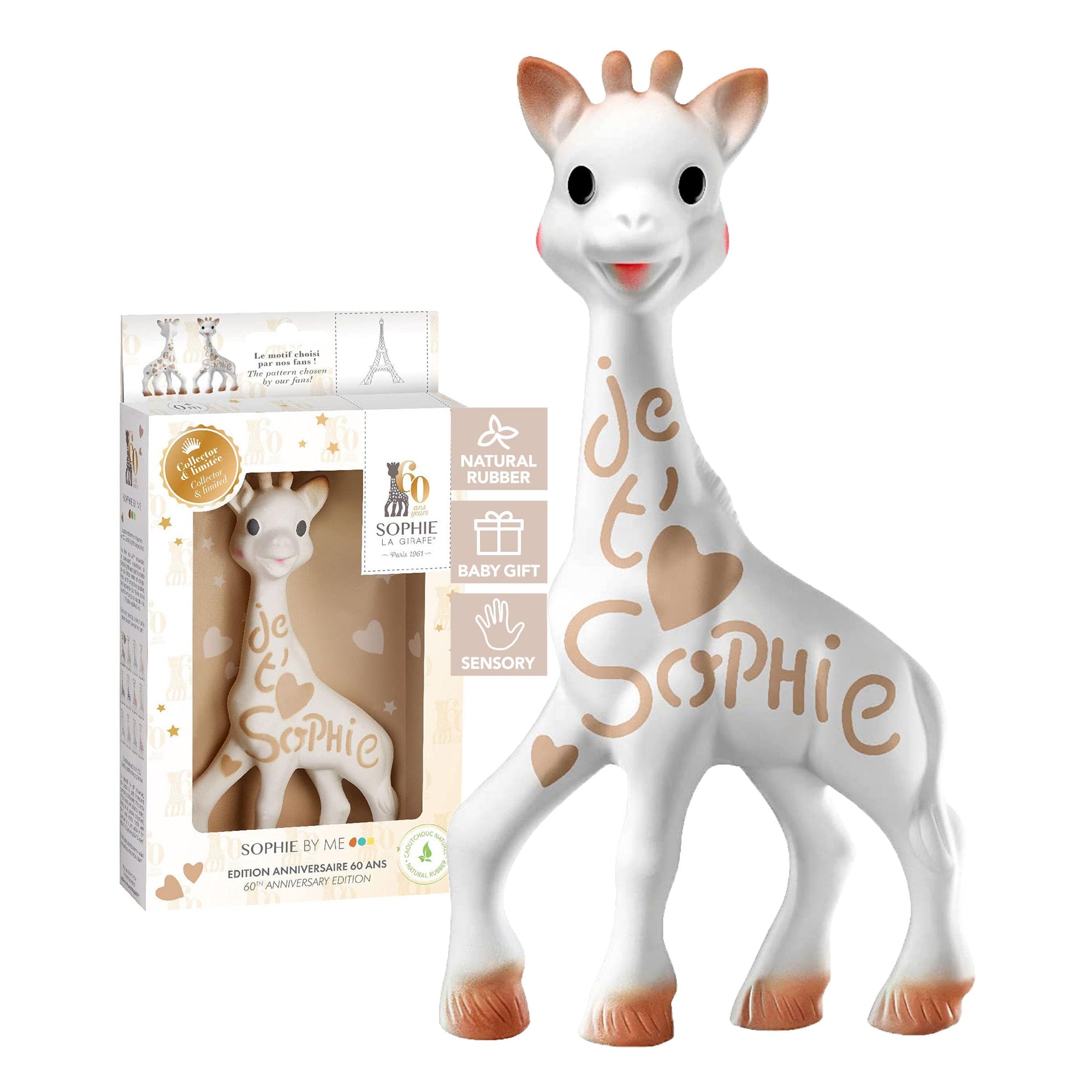 Sophie la girafe | Handcrafted for 60 Years in France | Natural Rubber | Designed for Teething Babies | Awaken All 5 Senses | Easy to Clean | Pack of 1