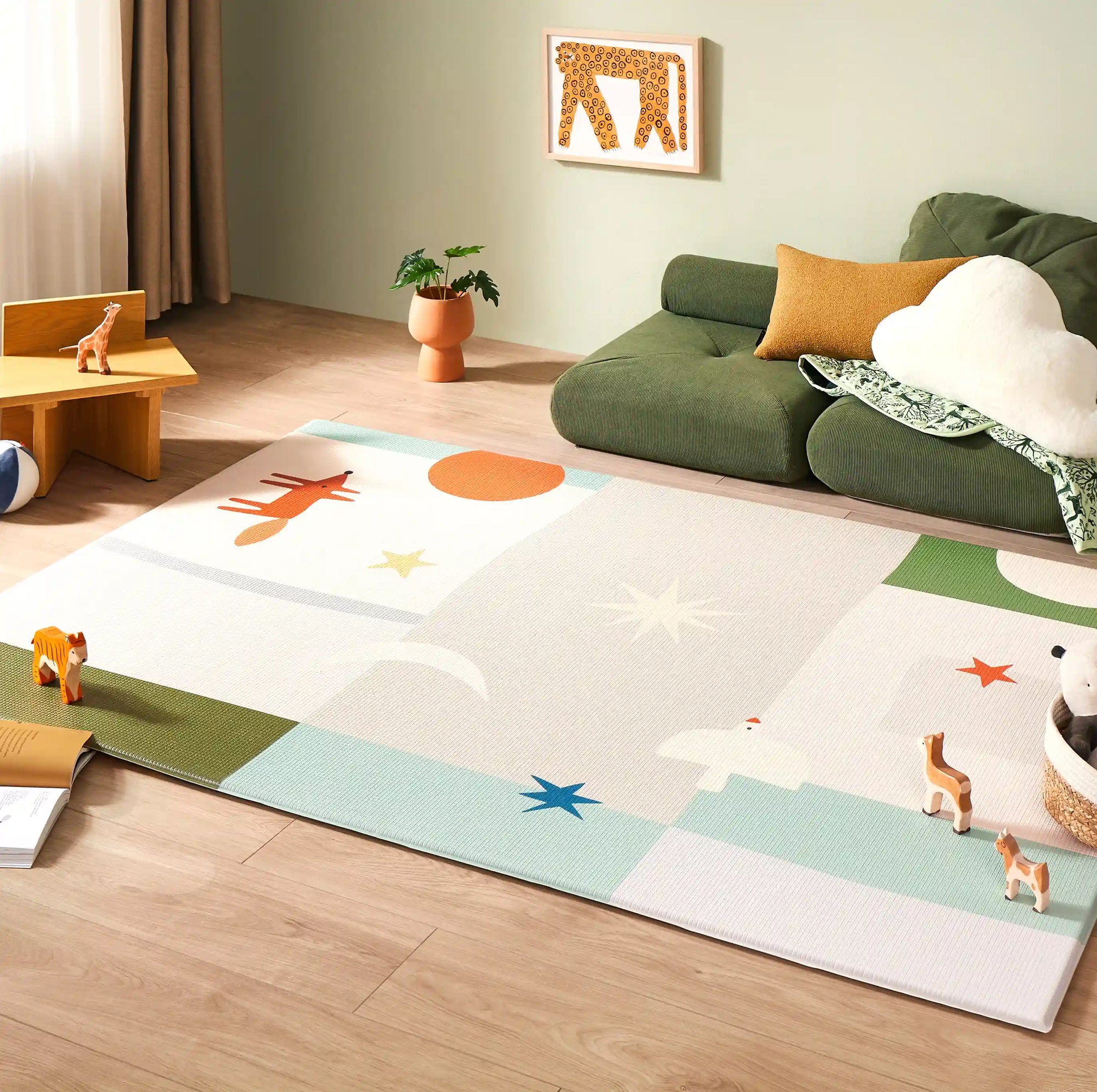 Tiny Land® Double-Sided Baby Playmat Forest Track Wonder