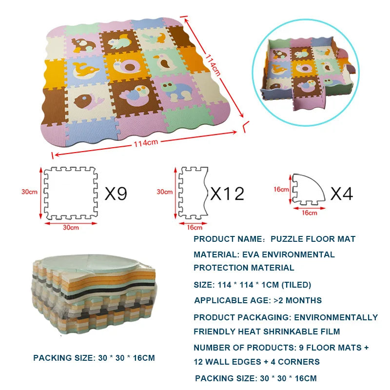 25-Pcs Set Modular Play Mat 2 In 1 Puzzle Multivariant