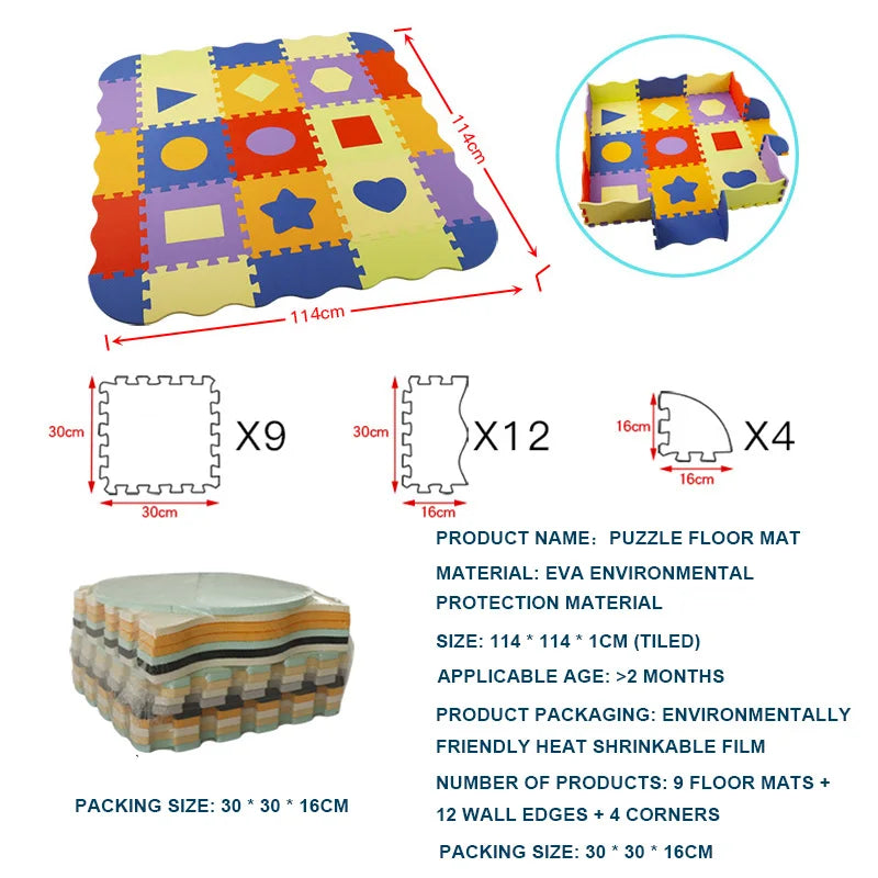 25-Pcs Set Modular Play Mat 2 In 1 Puzzle Multivariant