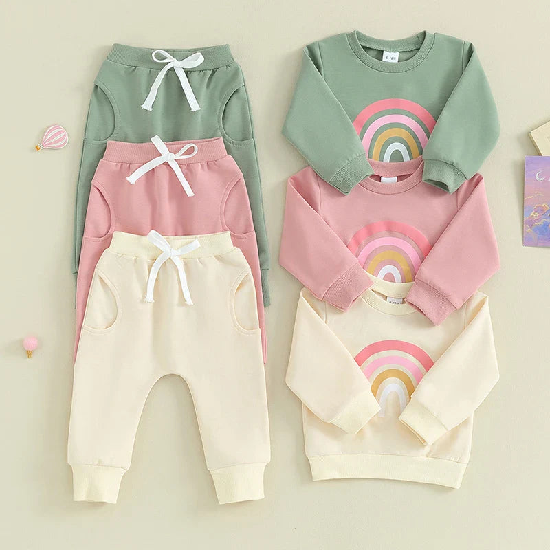 Pants and Sweatshirt Baby & Toddler Set with Rainbow vibes