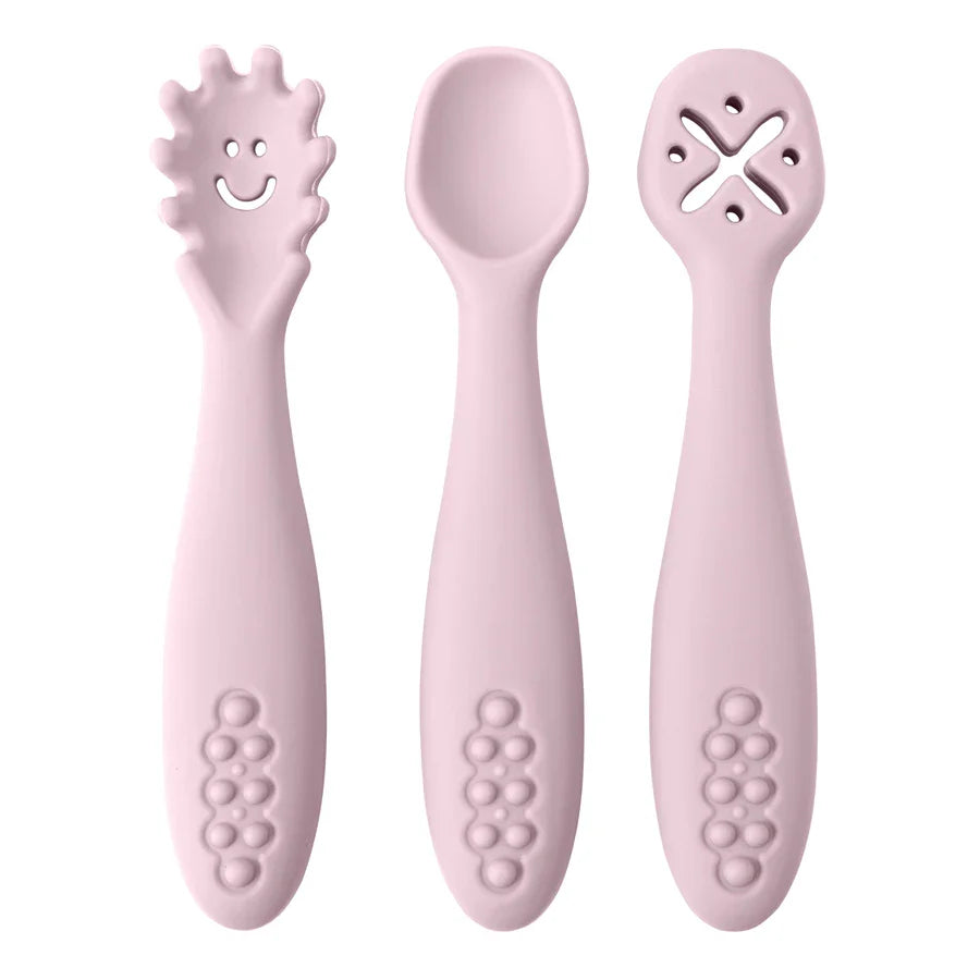 Set of 3 Silicone Learning Spoons for Children