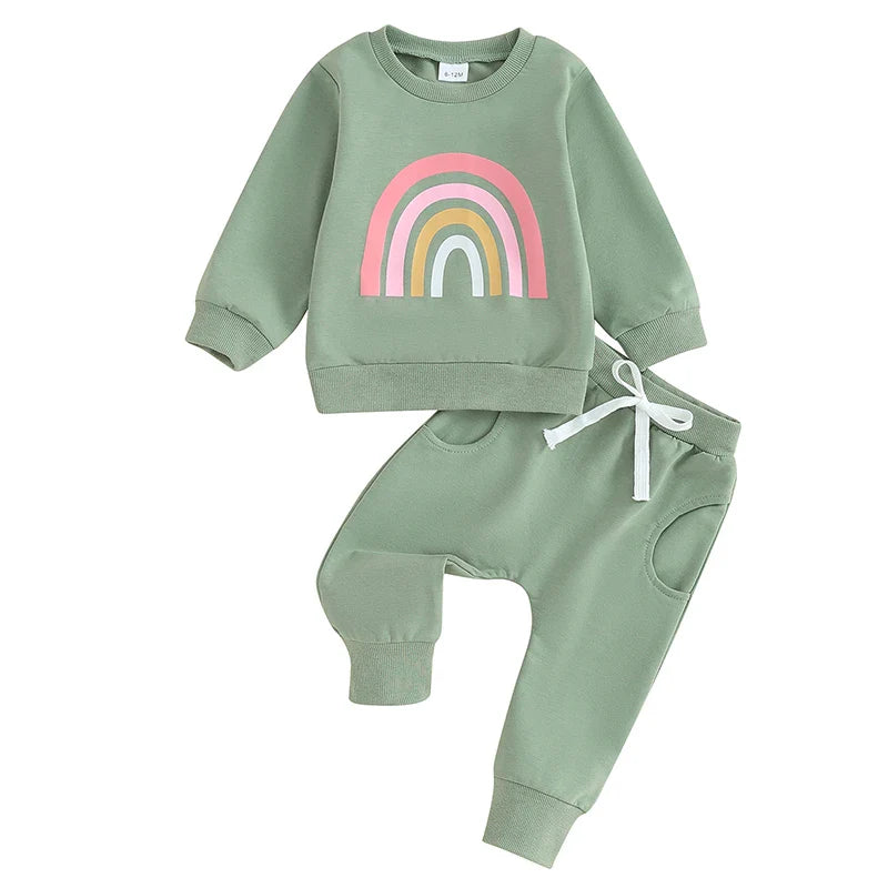 Pants and Sweatshirt Baby & Toddler Set with Rainbow vibes