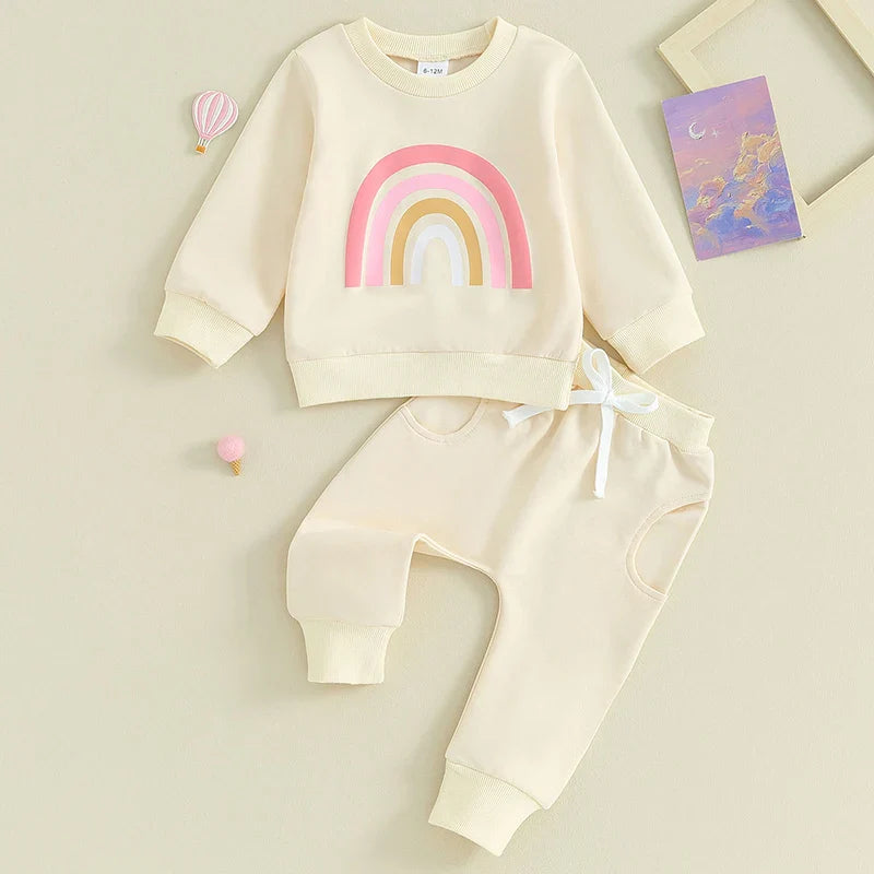 Pants and Sweatshirt Baby & Toddler Set with Rainbow vibes