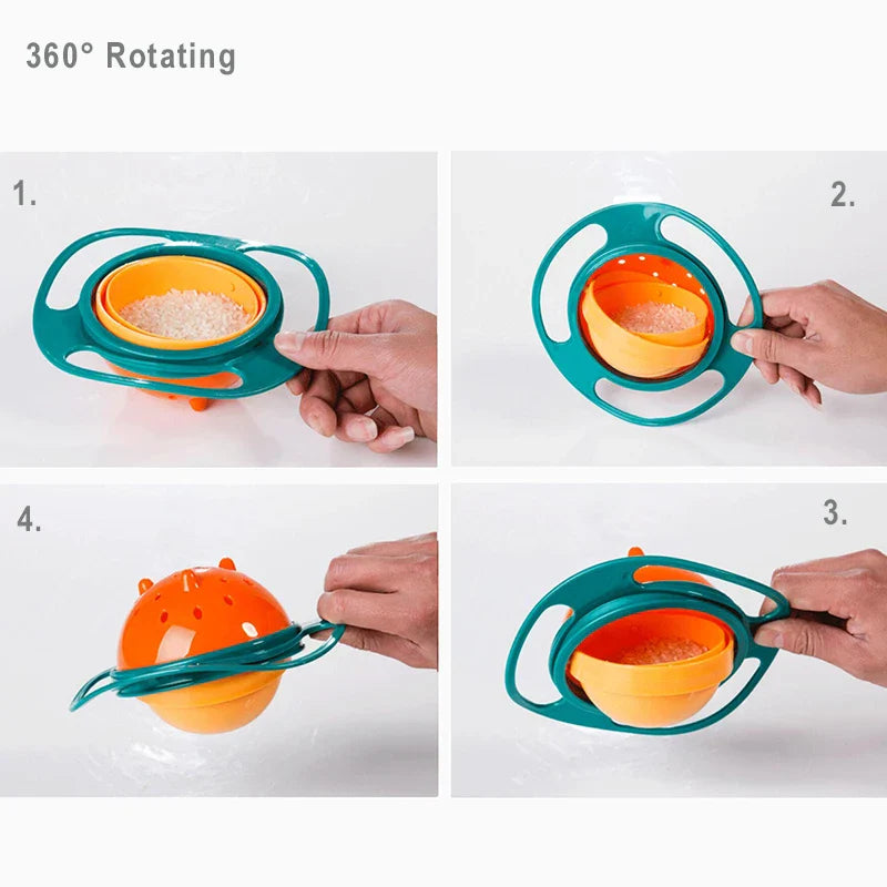 Mess-Free Mealtime: Spill Proof Gyro Bowl for Children