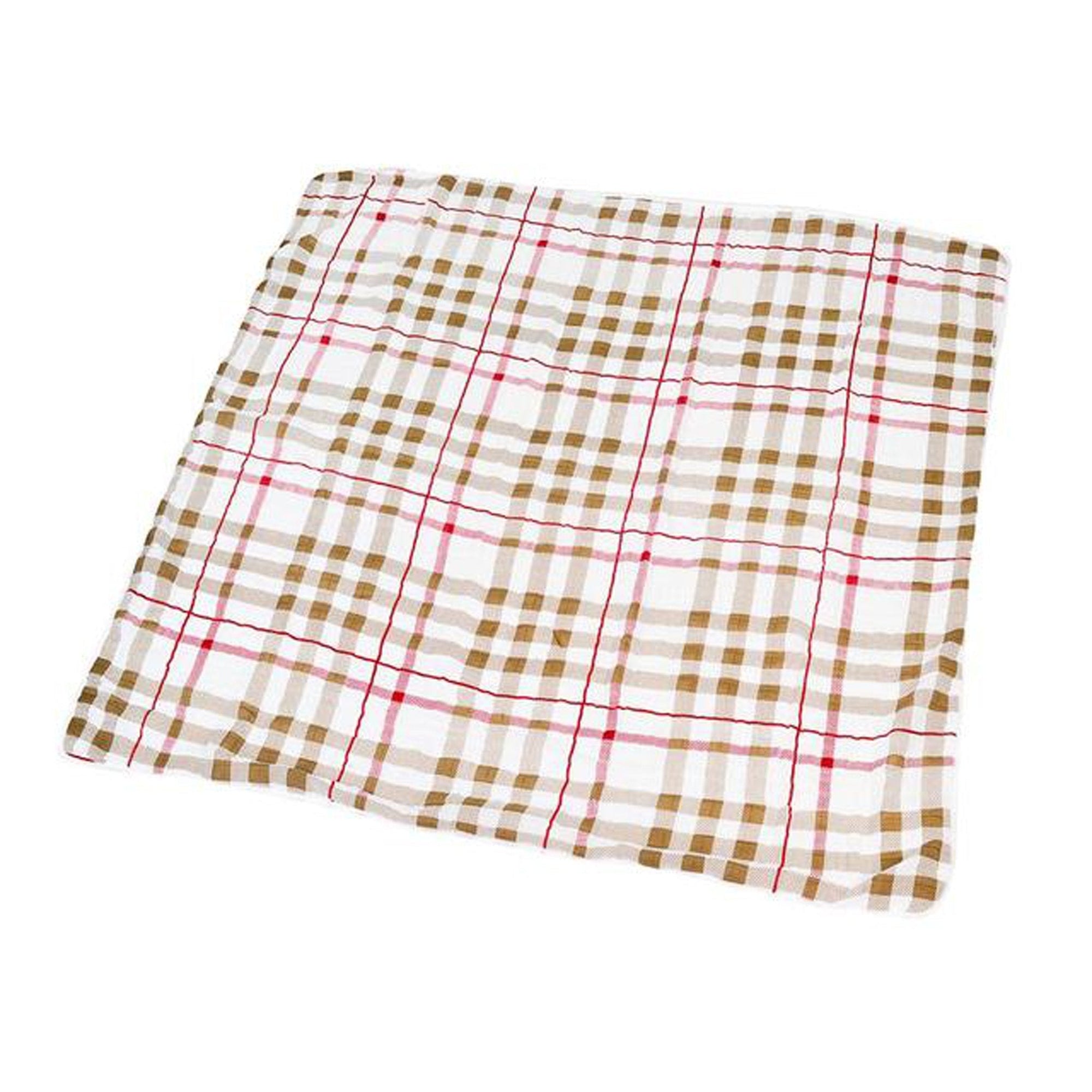 Snuggle Time: Teddy Bear and Plaid Cotton Muslin Blanket