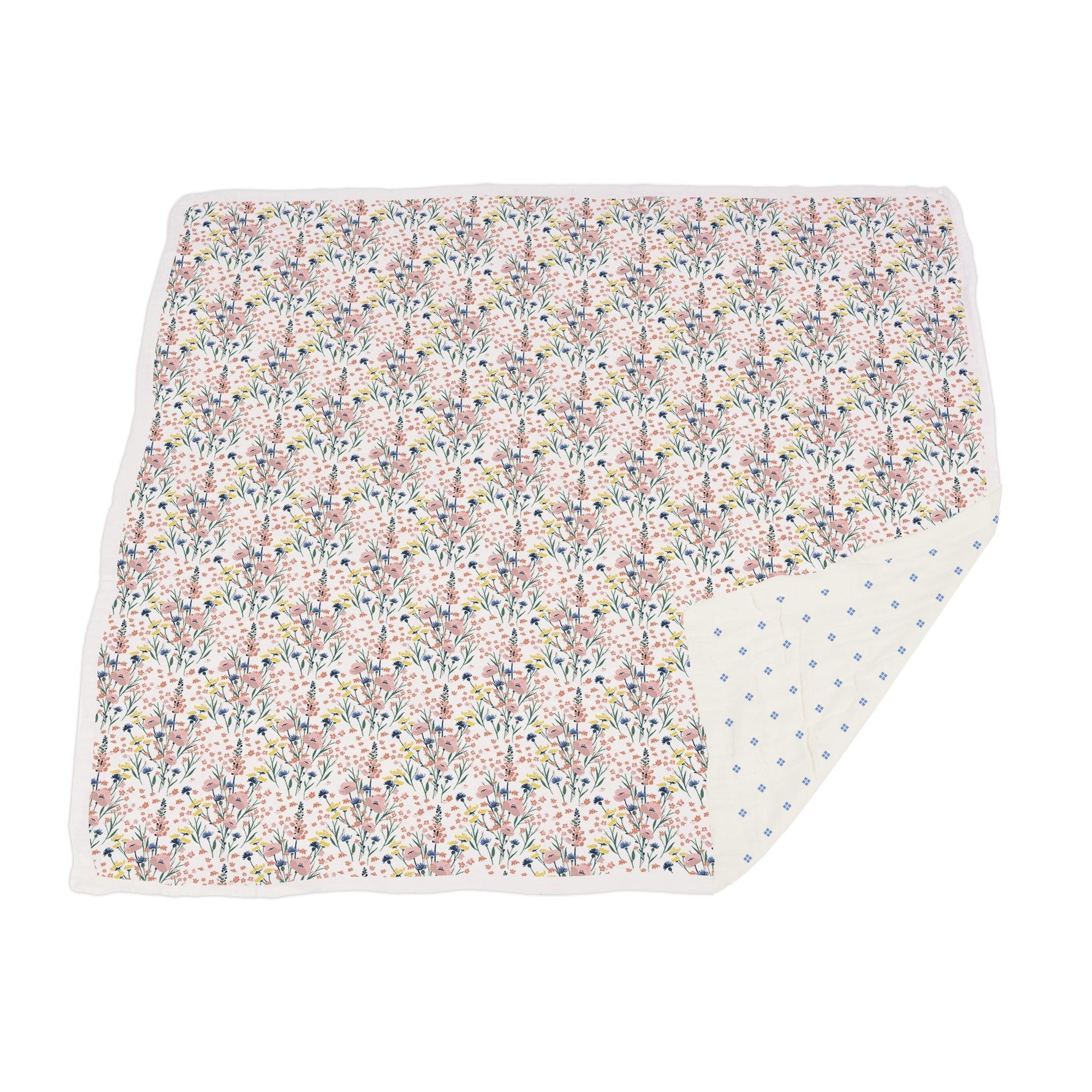 Ultimate Comfort: Wildflowers and Periwinkle Diamond Polka Dot Bamboo Blanket