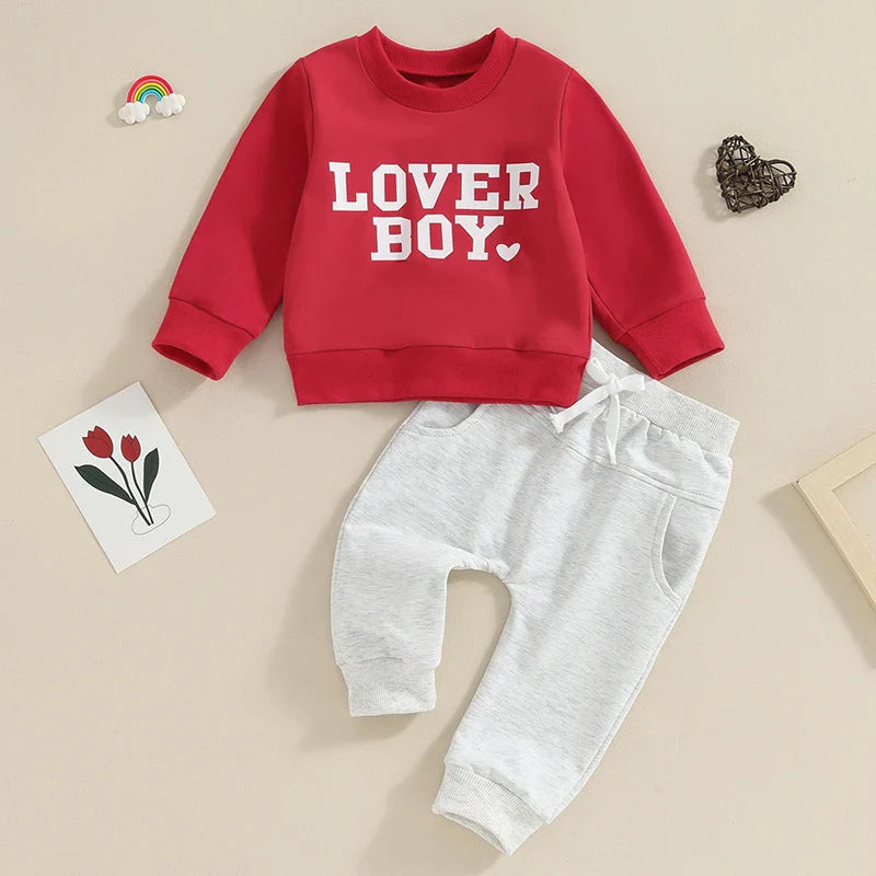 "Lover Boy" Toddler Pants and Sweatshirt Set