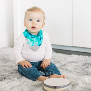 Baby Bandana Bibs with Silicone Teether Attached 4-pack - Various Colors