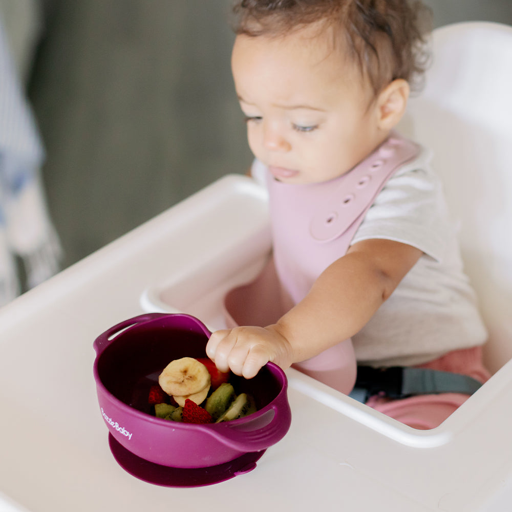 Foodie® Bowl with Lid + Spoon: Cranberry - Bazzle Baby