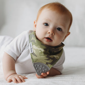 Baby Bandana Bibs with Silicone Teether Attached 4-pack - Various Colors