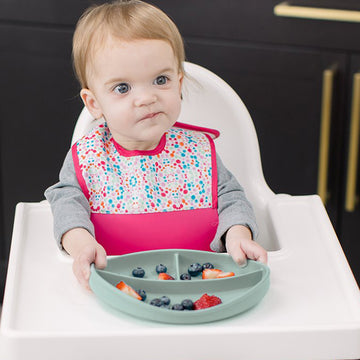 Foodie Silicone Feeding Set by Bazzle Baby (Cranberry)