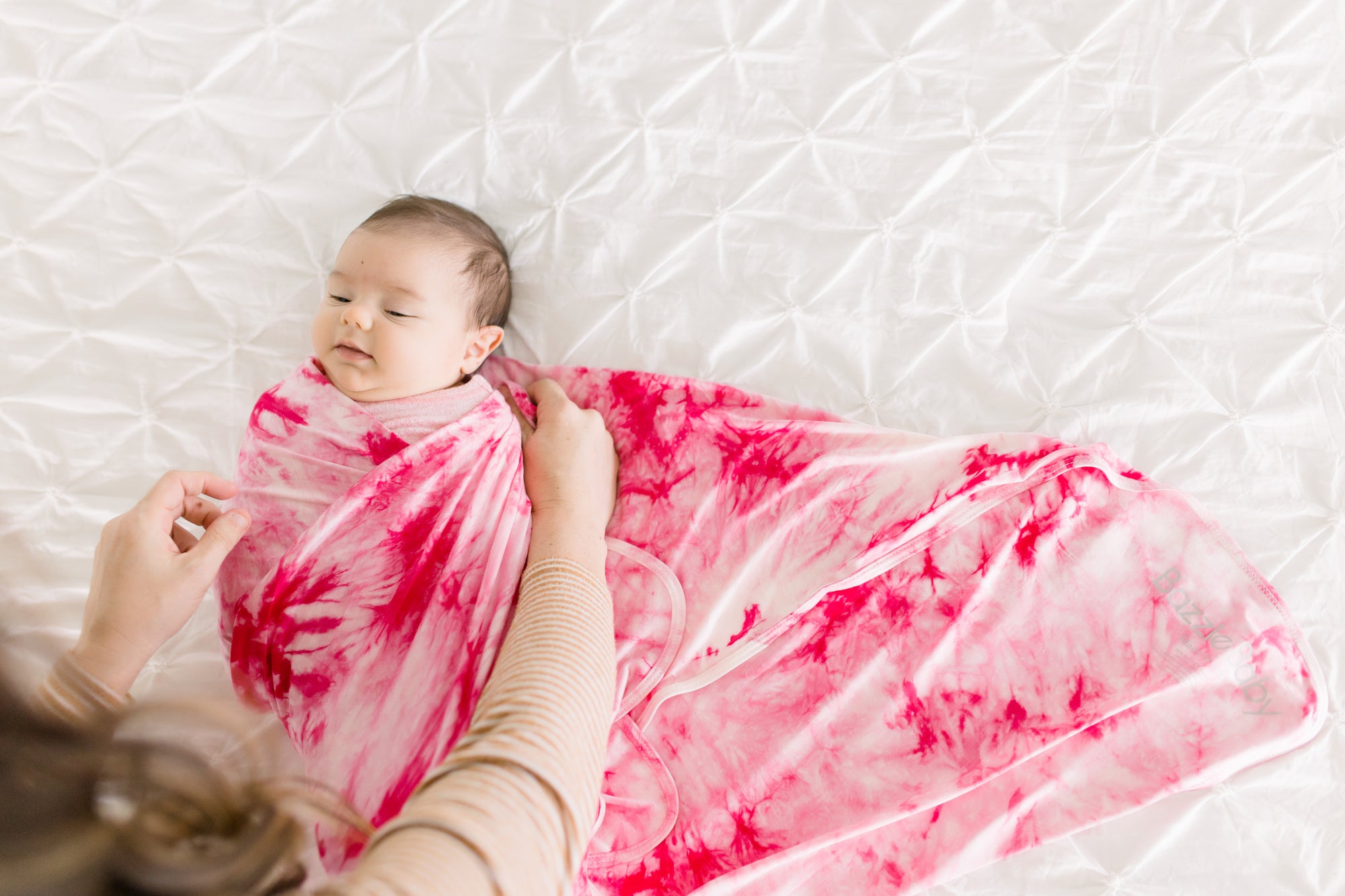 Forever Swaddle + Hat Set: Bright Pink Tie-Dye