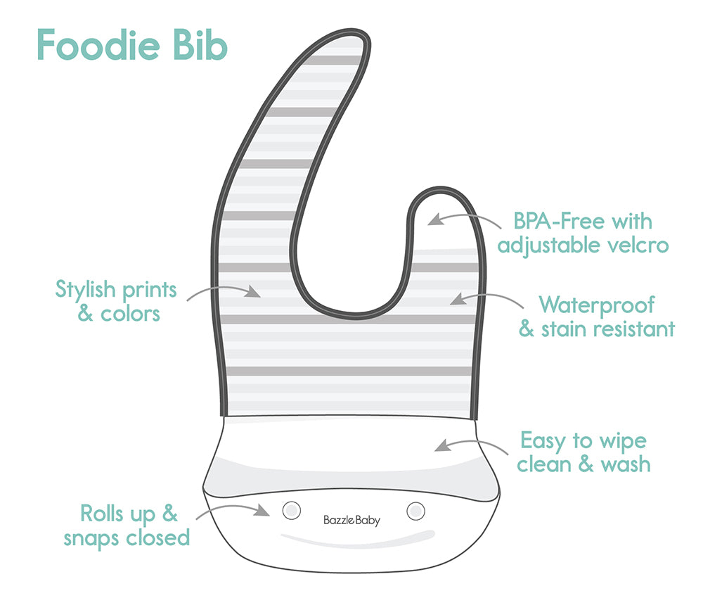 Foodie® Bib With Print 2-Pack: Diverse Stripes